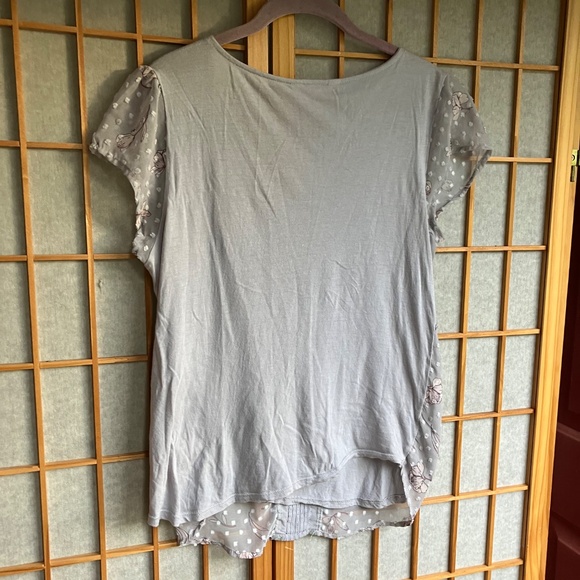 Lauren Conrad M Baby Slate Blue Dainty Sheer Top-Fully Lined - Picture 6 of 8